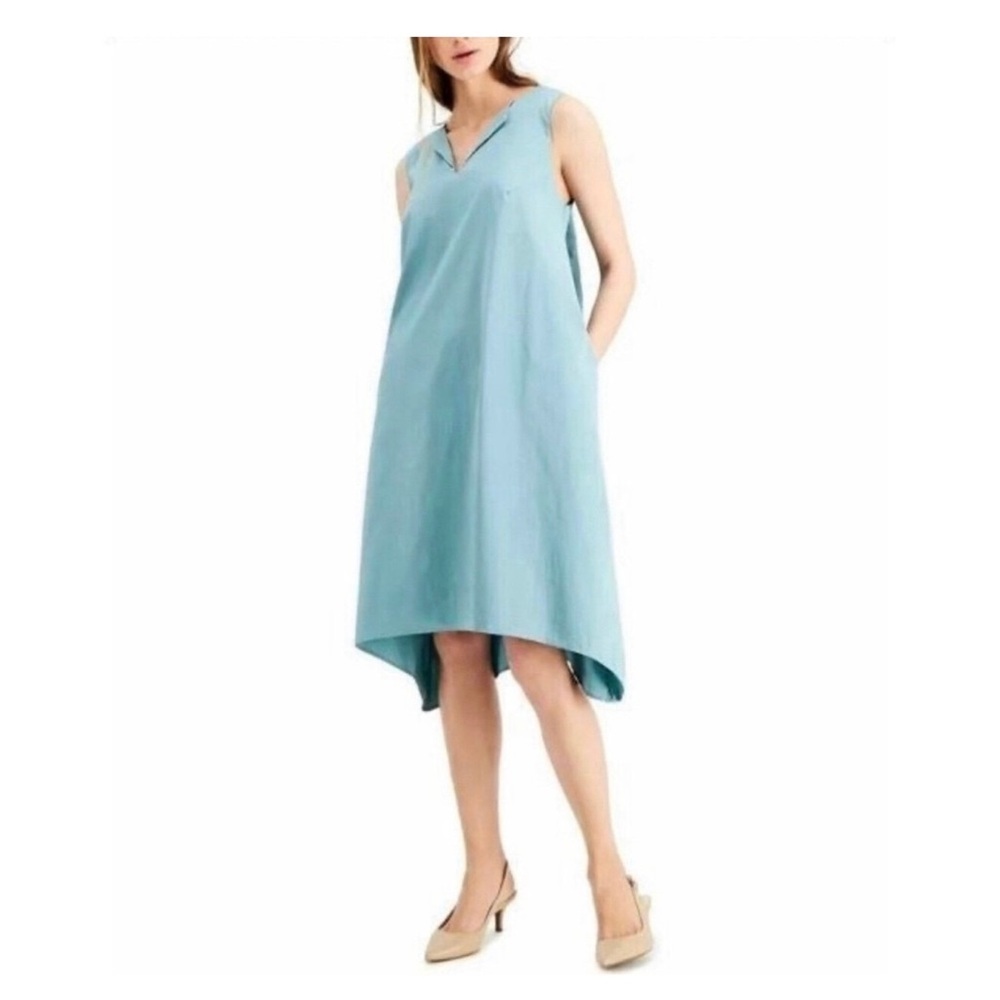 NWT Alfani Deco Breeze‎ Jade Green Shift Shirt Dress Women’s Size Large